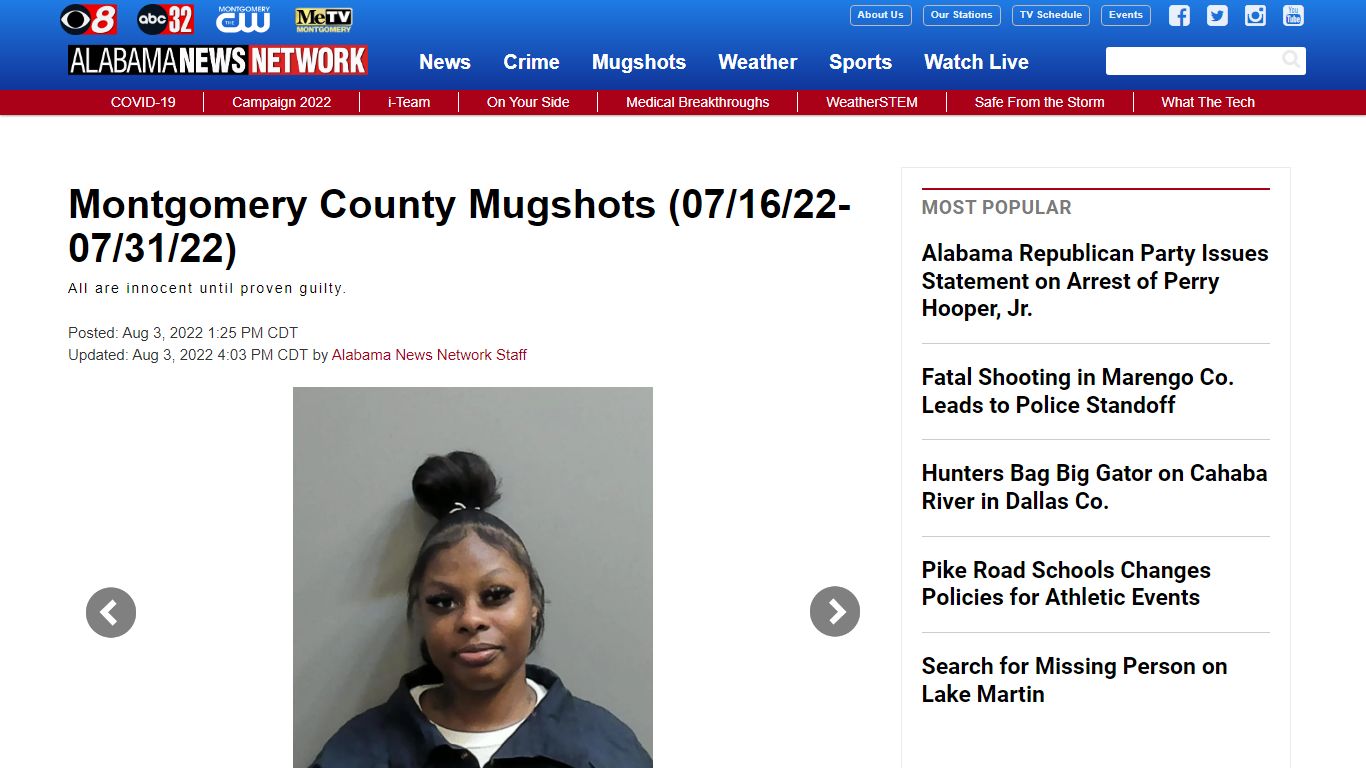 Montgomery County Mugshots (07/16/22-07/31/22) - Alabama News
